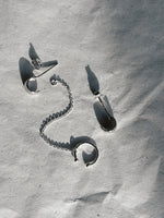 FW25 - Set Huggie Hoops + Chain EarCuff (Zilver of Verguld) (Pre-Order)