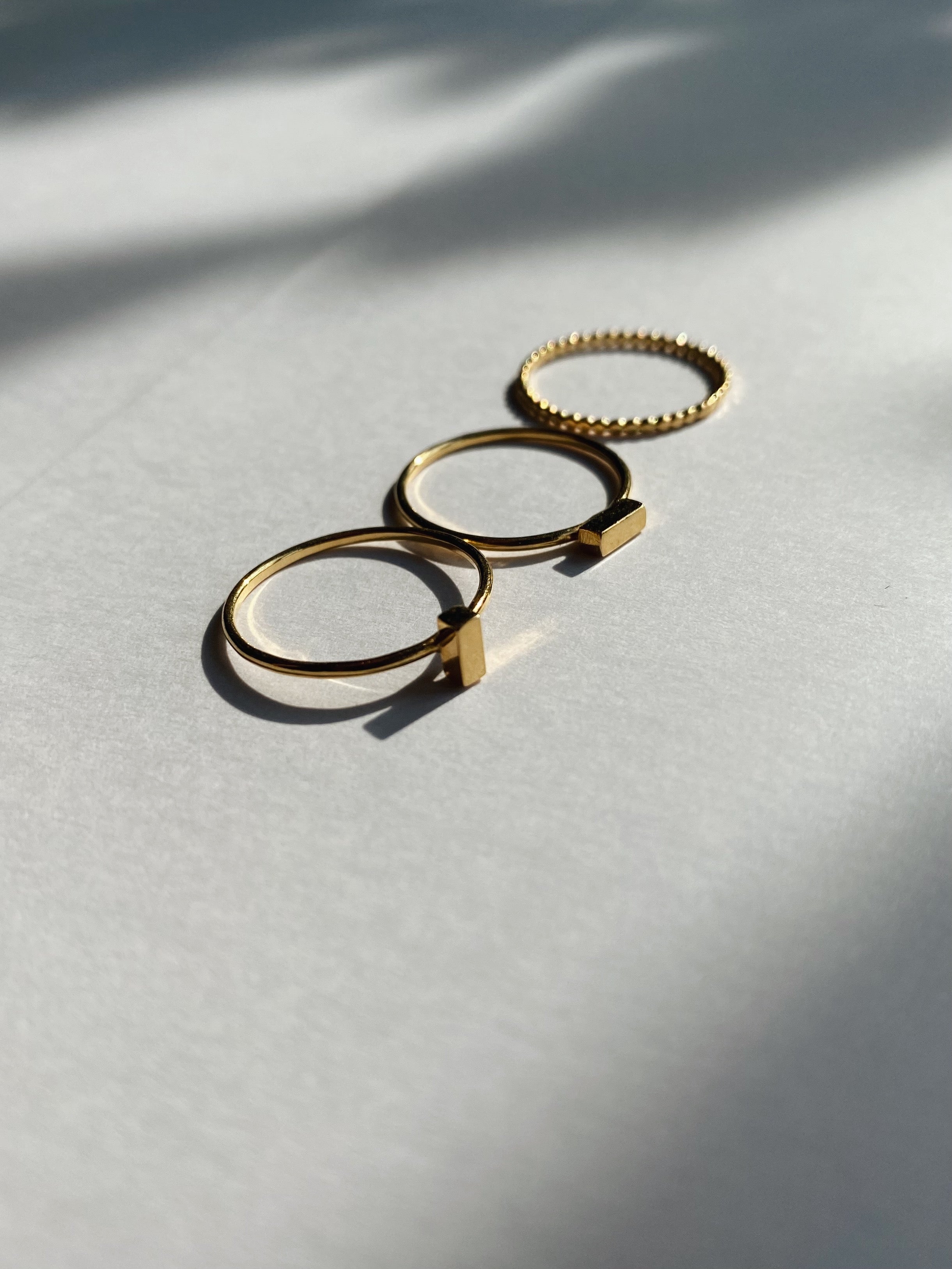SS'23 - Ringset DOT.BARS / 3-delige set (Zilver of Verguld)