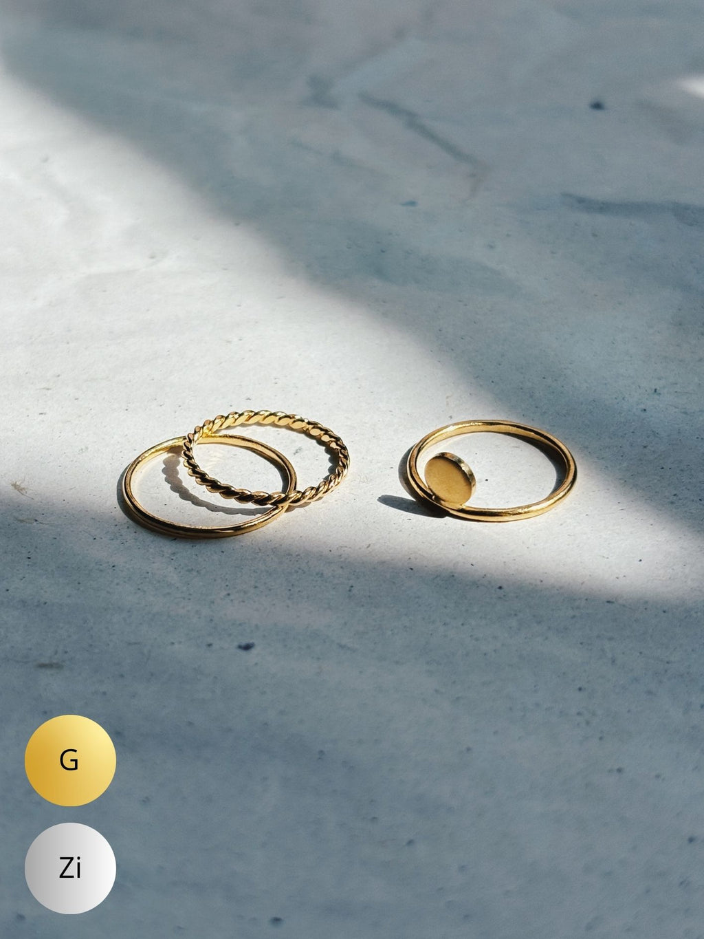 SS24 - DOT, TWIST & ROUND ringenset / 3-delige set  (Zilver of Verguld)