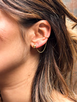 FW25 - Set Huggie Hoops + Chain EarCuff (Zilver of Verguld) (Pre-Order)