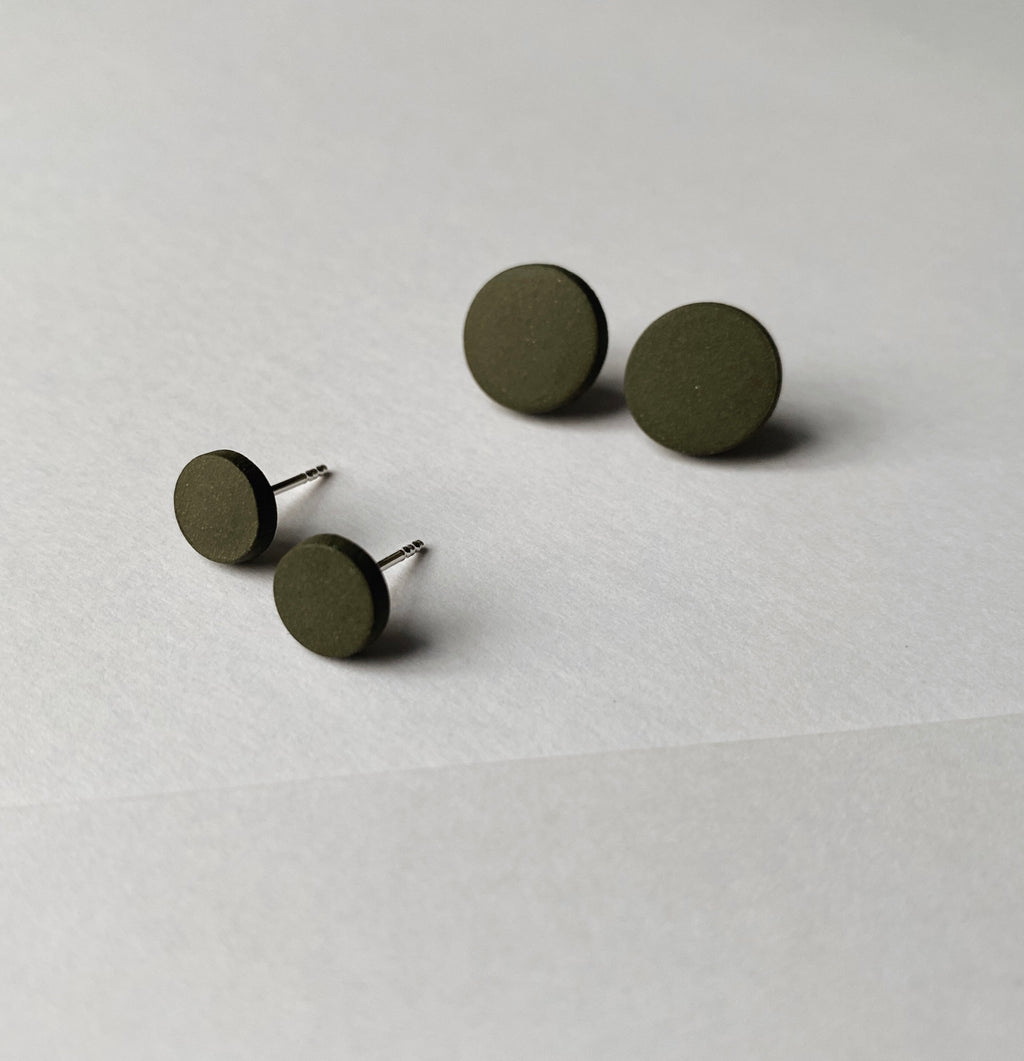 BlackFriday geschenk - Elements, Oorsteker grijs/kaki - Ø12mm of 8mm