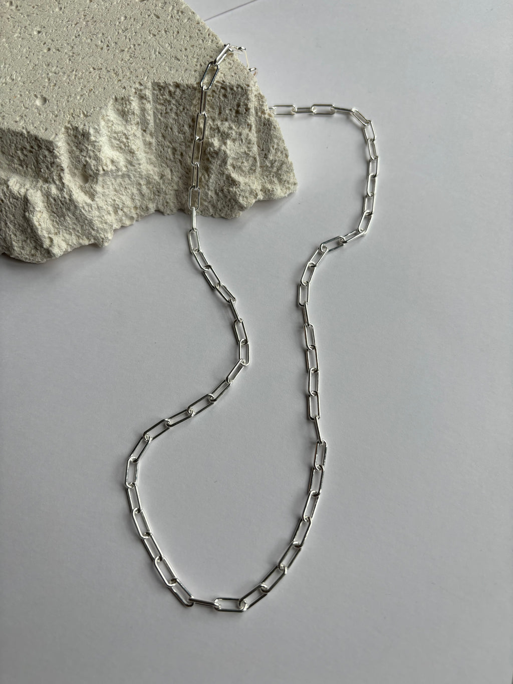 Paperclip Chain halsketting - zilver