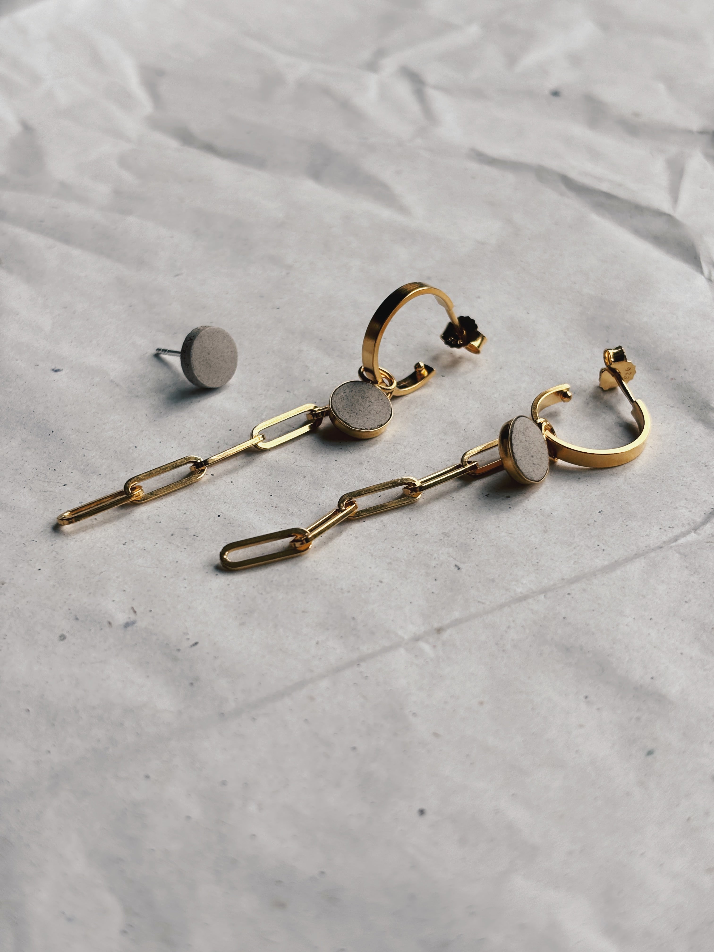 SS24 - (PRE-ORDER / eind febr) Modulaire Creoles / BOX N°3 (1paar modulaire creoles + stekertje) - Verguld