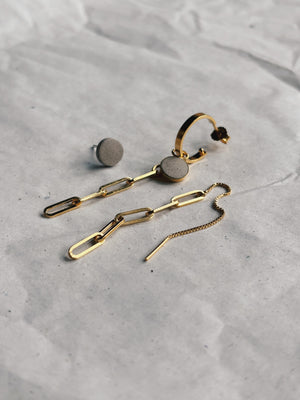 SS24 - (PRE-ORDER / eind febr) Modulaire Creoles / BOX N°2 (Asymmetrisch paar) - Verguld
