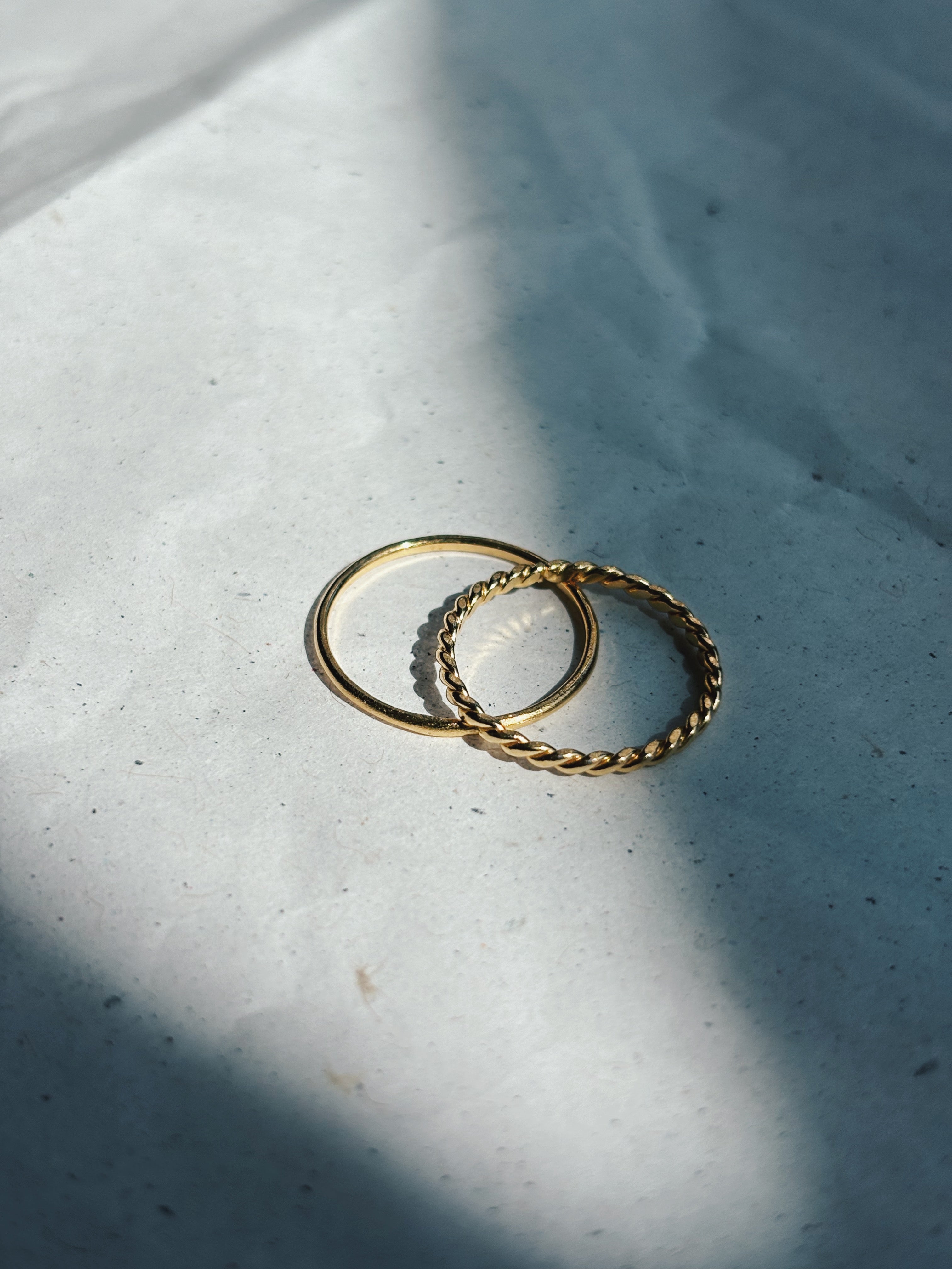 SS24 - TWIST & ROUND ringenset / 2delige set (Zilver of Verguld)