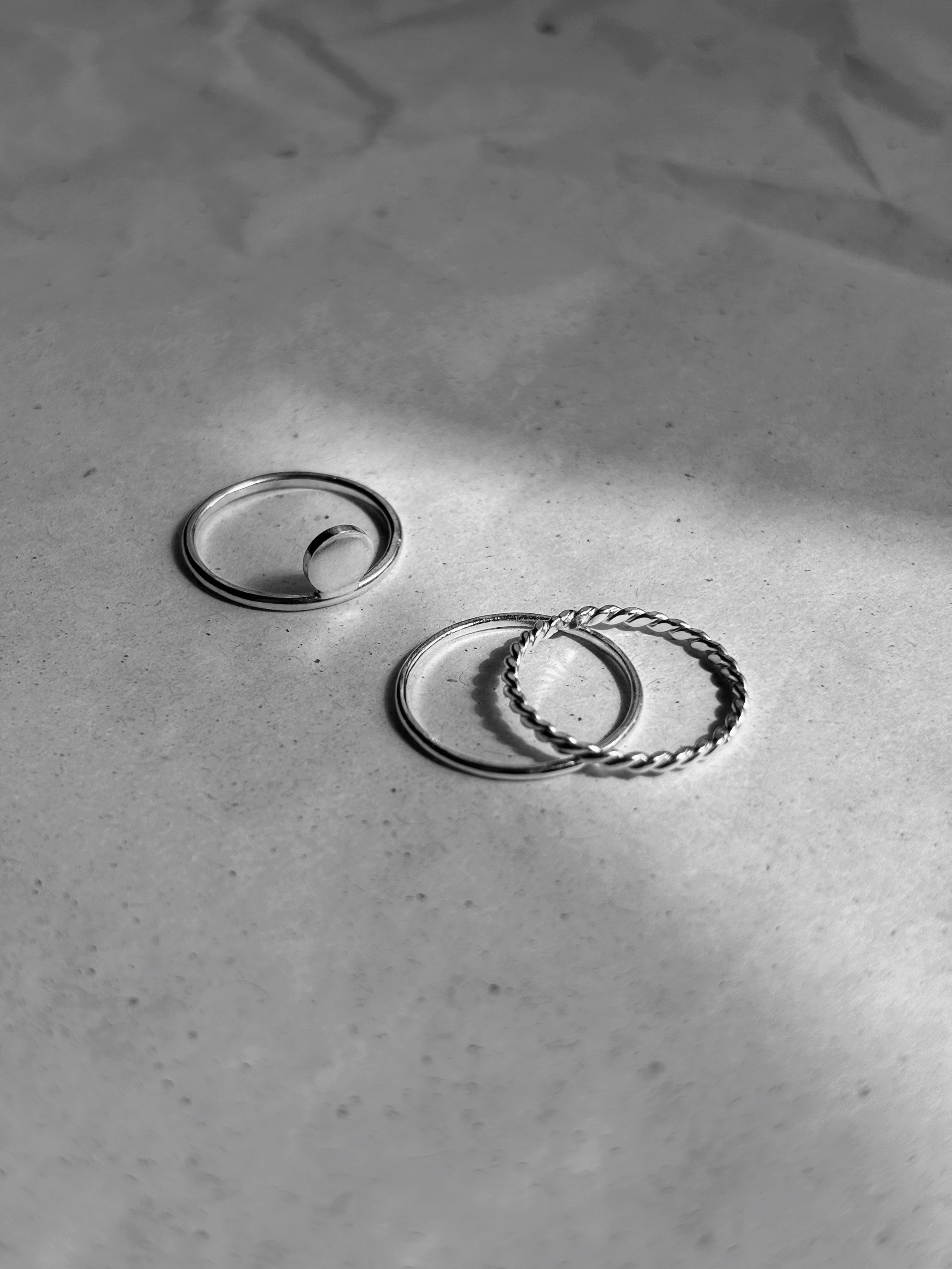 SS24 - DOT, TWIST & ROUND ringenset / 3-delige set  (Zilver of Verguld)