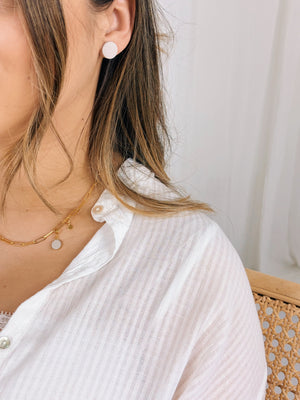SS24 - Chunky Paperclip halsketting - Verguld (optie hangertjes)