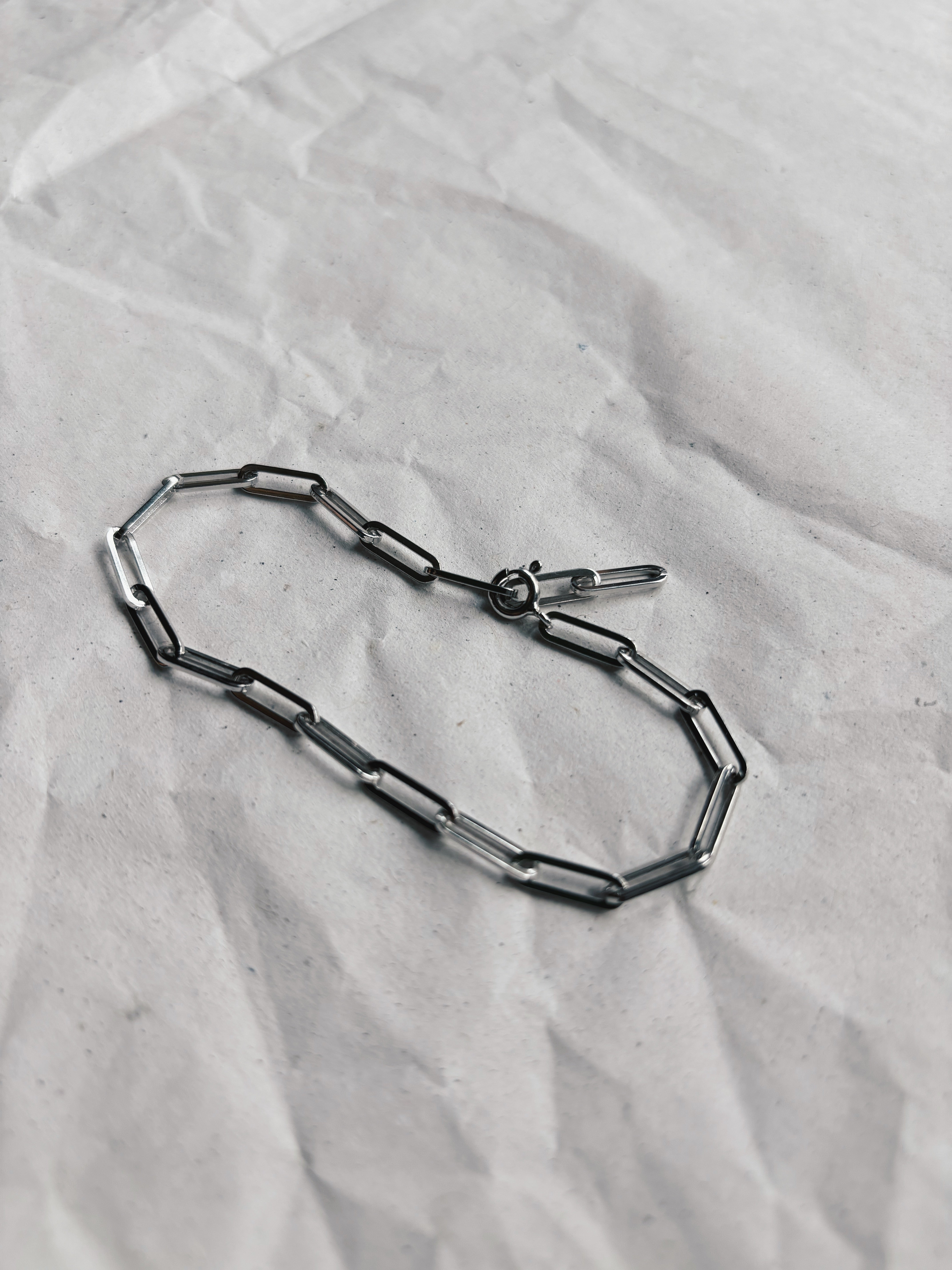 SS24 - Chunky Paperclip armband - Zilver (optie hangertje)