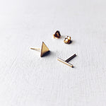BASIC - oorbellen - triangle/bar - verguld