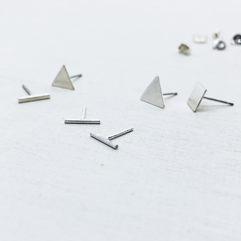 BASIC - oorbellen - simple bar - 925zilver