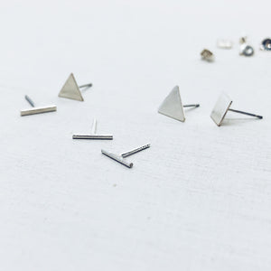 BASIC - oorbellen - triangle/bar - 925zilver