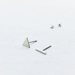 BASIC - oorbellen - triangle/bar - 925zilver