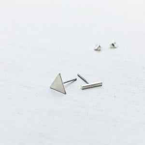 BASIC - oorbellen - triangle/bar - 925zilver
