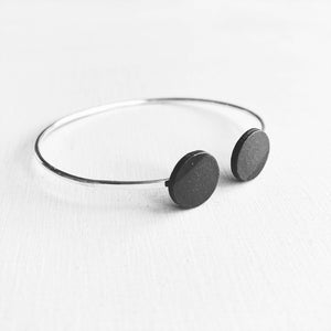 BLACKonBLACK – armband 925 zilver – zwart porselein