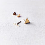 BASIC - oorbellen - triangle/bar - verguld