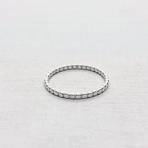 MINIMALsilver RING - platte bolletjesring 925zilver OF 18k verguld