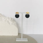 LIMITED PIECES - Cut Round / Moon - Zwart porselein/gold