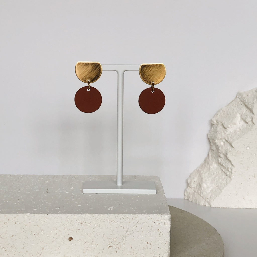 LIMITED PIECES - Cut Round / Round - terracotta/gold