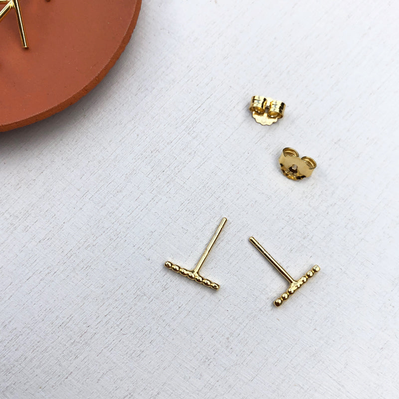 BASIC - oorbellen - dot°bar - 18 kt verguld zilver
