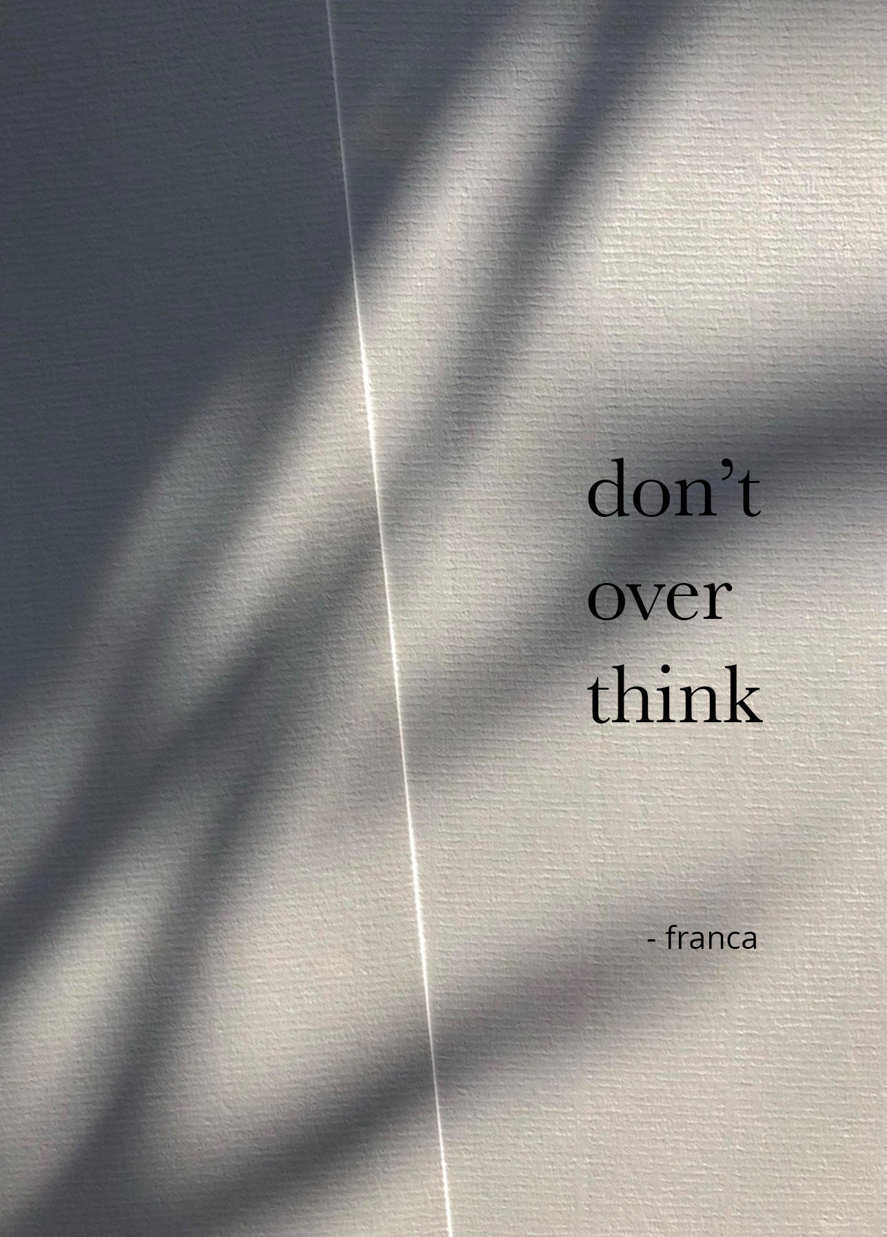 A4 Printable poster - Don't overthink
